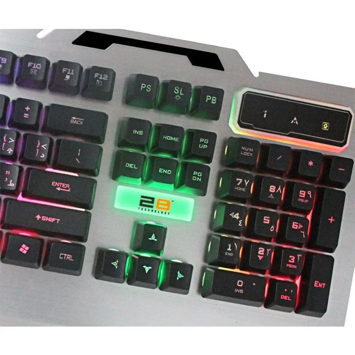 2B Multimedia Metal Gaming Keyboard With 3 Background Colors