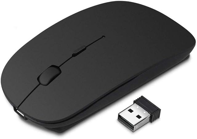 Hp Wireless Mouse Rechargeable USB Wireless Mouse Quiet Click Wireless Mouse for Laptop PC Computer Black