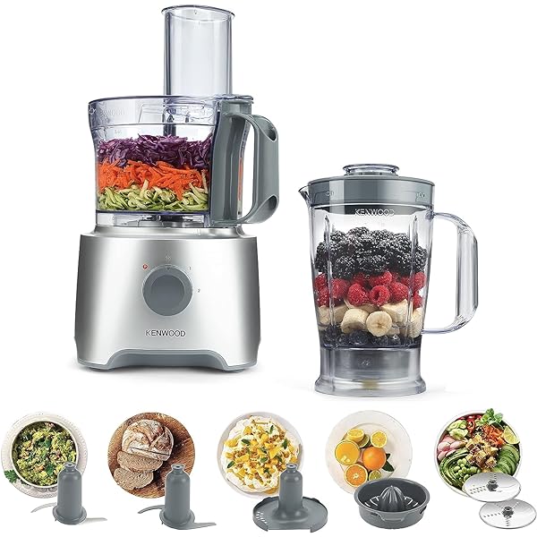 KENWOOD MultiPro Compact Food Processor 2 in 1 Silver FDP301SI