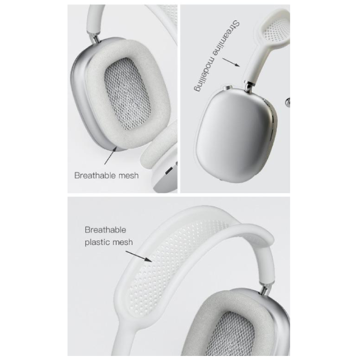 9S Max Headphones Wireless Bluetooth With Mic Headset Headphones Silver