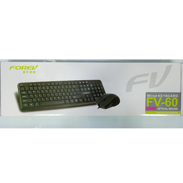 Forev FV-F60 Keyboard and Optical Mouse Wired Set Black