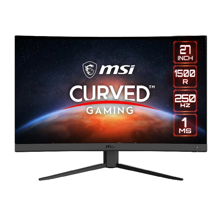 MSI G27C4X Curved Gaming Monitor 27 Inches FHD 1920 x 1080 1ms 250Hz FreeSync Premium Anti-glare 1500R Night Vision Less Blue Light - Black