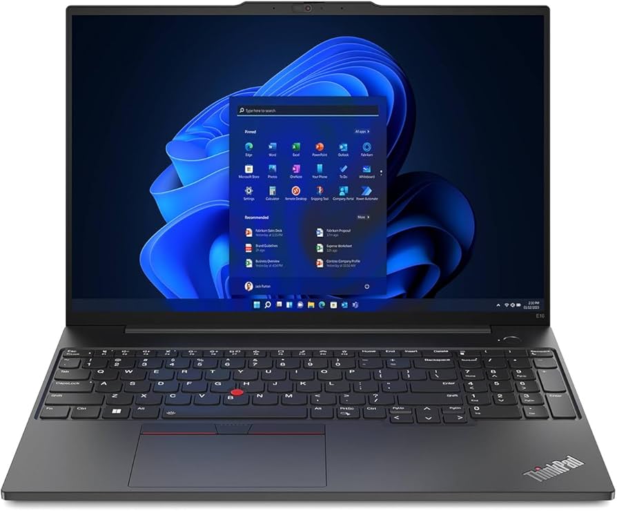 Lenovo ThinkPad E16 Gen 1 Laptop Intel Ci5-1335U, 8GB RAM 512GB SSD NVidia GeForce MX550 2GB, 16” WUXGA IPS, DOS, Black + Bag