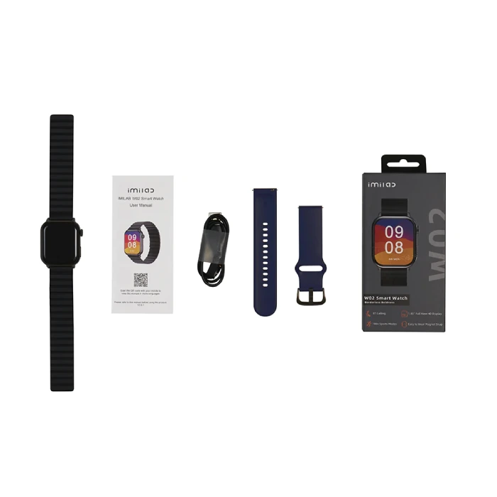 Imilab Smart Watch W02 Bluetooth Calling 1.85" TFT Screen 24h Bio Tracker - Black