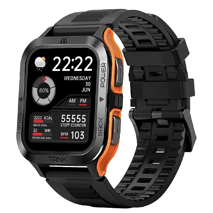 KOSPET Rugged Tank M2 Smart watch 1.85-inch 70 sport Modes Orange - KTM22212005OE