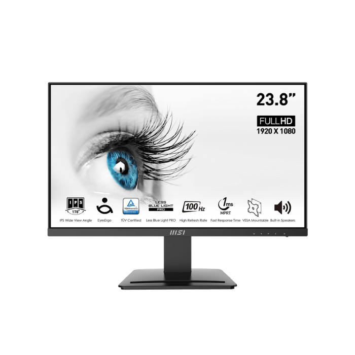 MSI PRO MP243X 23.8 Inch FHD Monitor 1ms Anti-Glare IPS 100Hz Less Blue Light Black