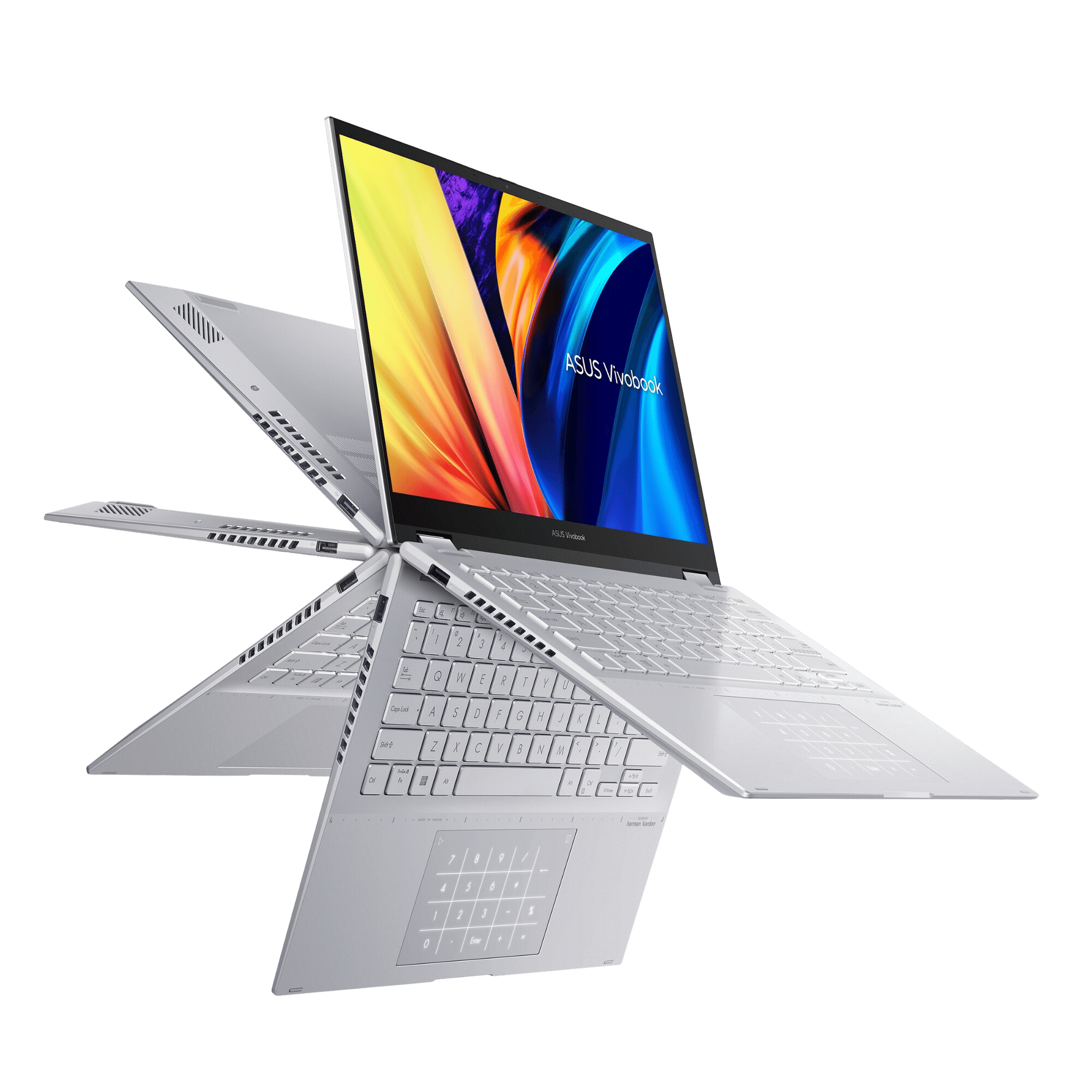 LAPTOP-ASUS-VivoBook S14 Flip-TN3402YA-LZ555W-AMD-R5-7430U-8G-512G.SSD-AMD Radeon Graphics-14 Inch WUXGA (1920 x 1200) 60Hz-WIN11-TRANSPARENT SILVER-PEN