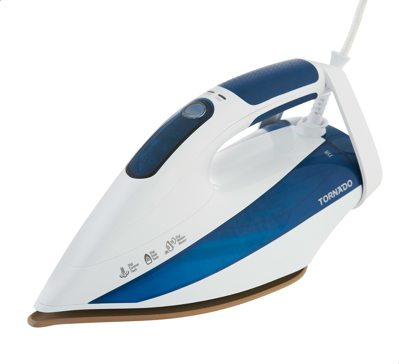 Iron-TORNADO-Digital-Steam-2400-2800 Watt-Ceramic-Soleplate-White x Blue-1Yrs / TST-2400E