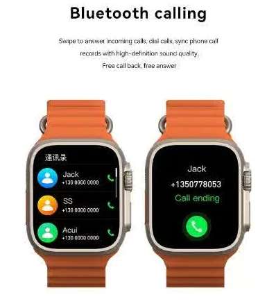 X8 Plus Ultra Smart Watch 2.08 inch water resistant 300 mAh battery - Orange